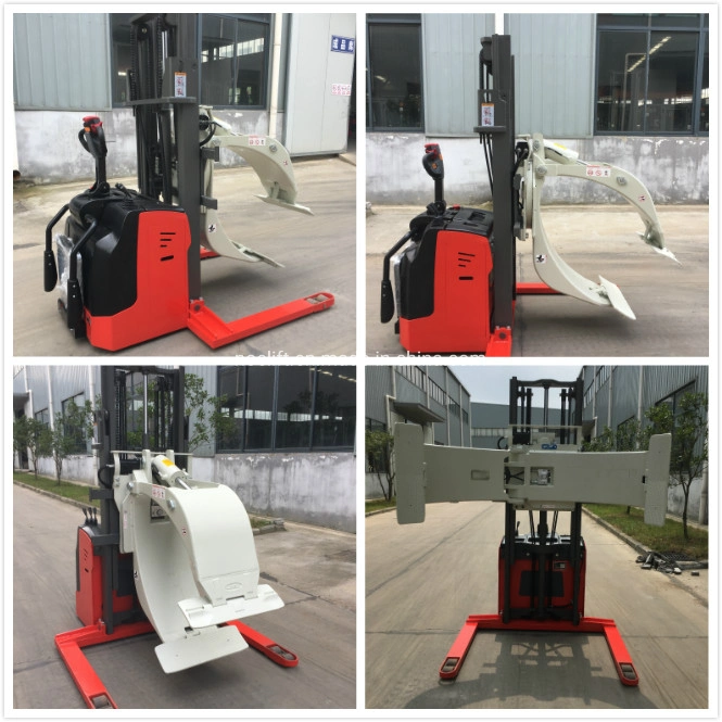 Walk-Behind Electric Stacker 2000kg with Paper Roll Clamp